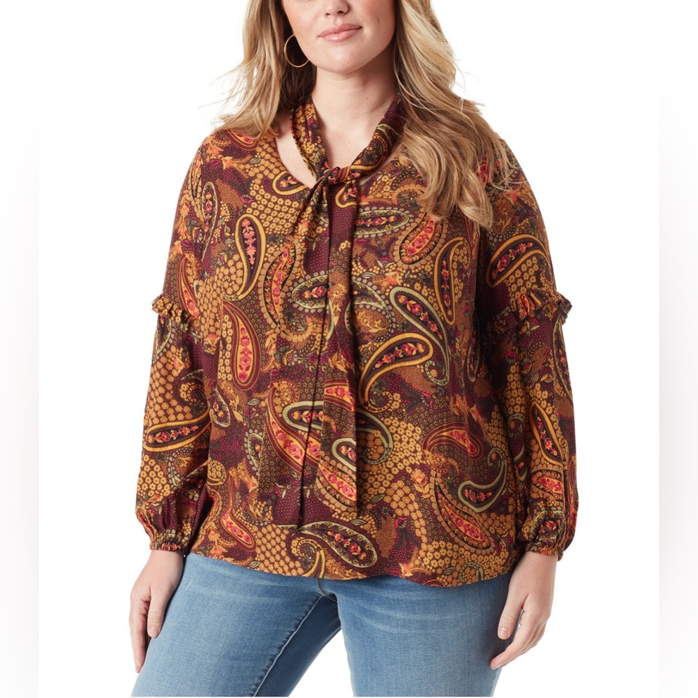 Jessica Simpson Multicolor Paisley Top